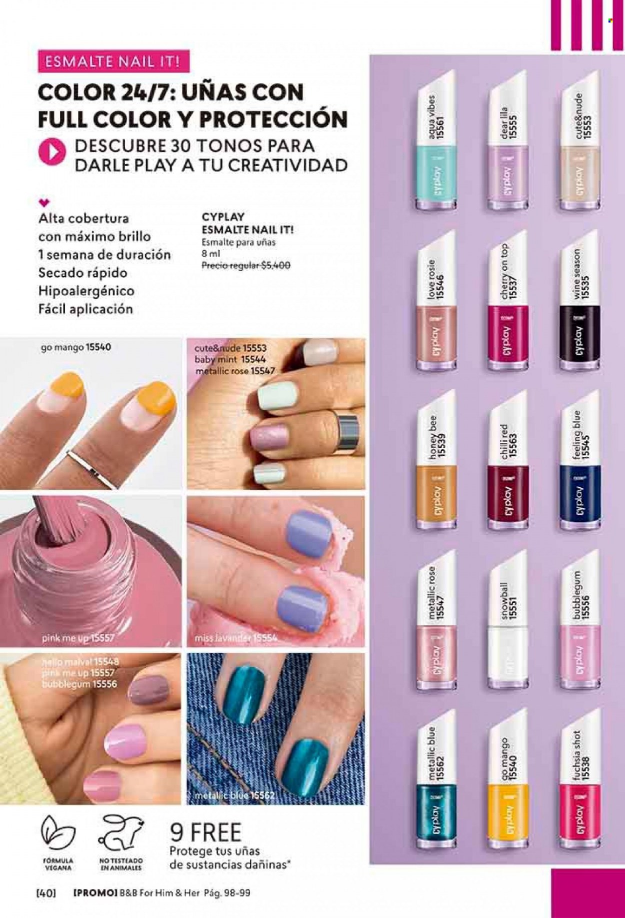 Catálogo Cyzone - Ventas - esmalte para uñas. Página 40.