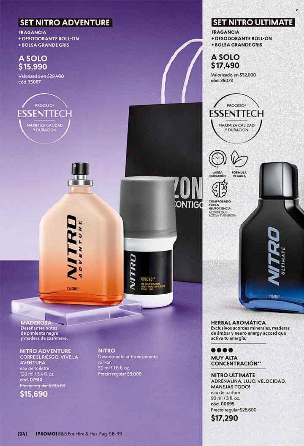 Catálogo Cyzone - Ventas - desodorante de bola, perfume, eau de toilette, antitranspirante. Página 94.