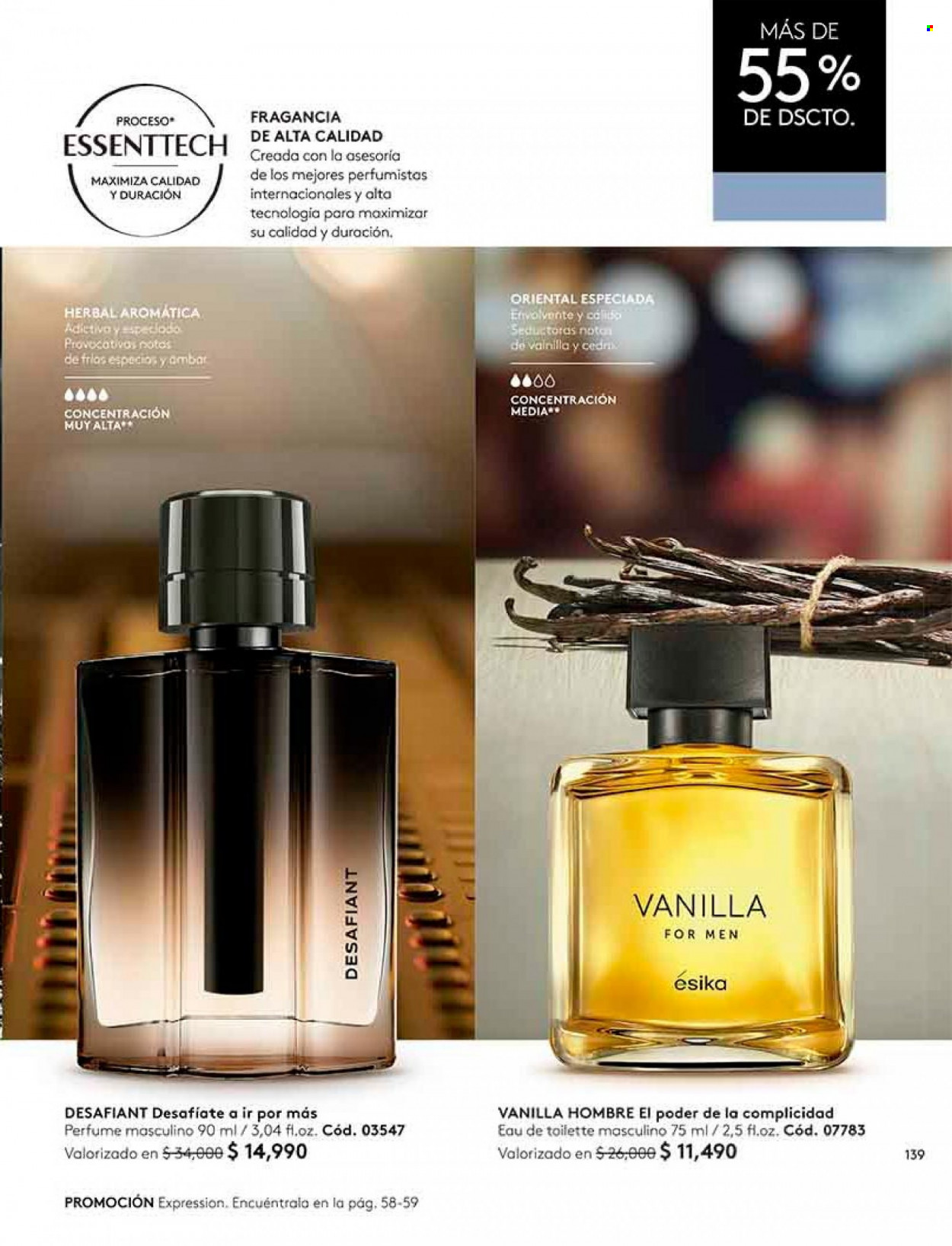 Catálogo Ésika - Ventas - perfume, eau de toilette. Página 139.