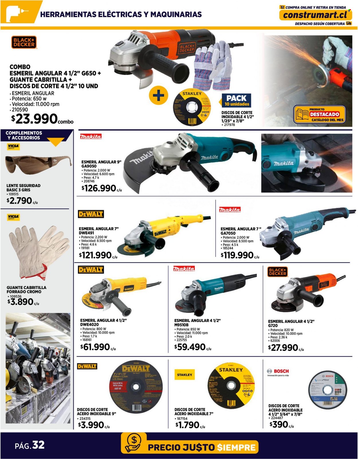 Catálogo Construmart - 01.05.2023 - 28.05.2023 - Ventas - Bosch, Makita, herramientas eléctricas, discos de corte. Página 32.