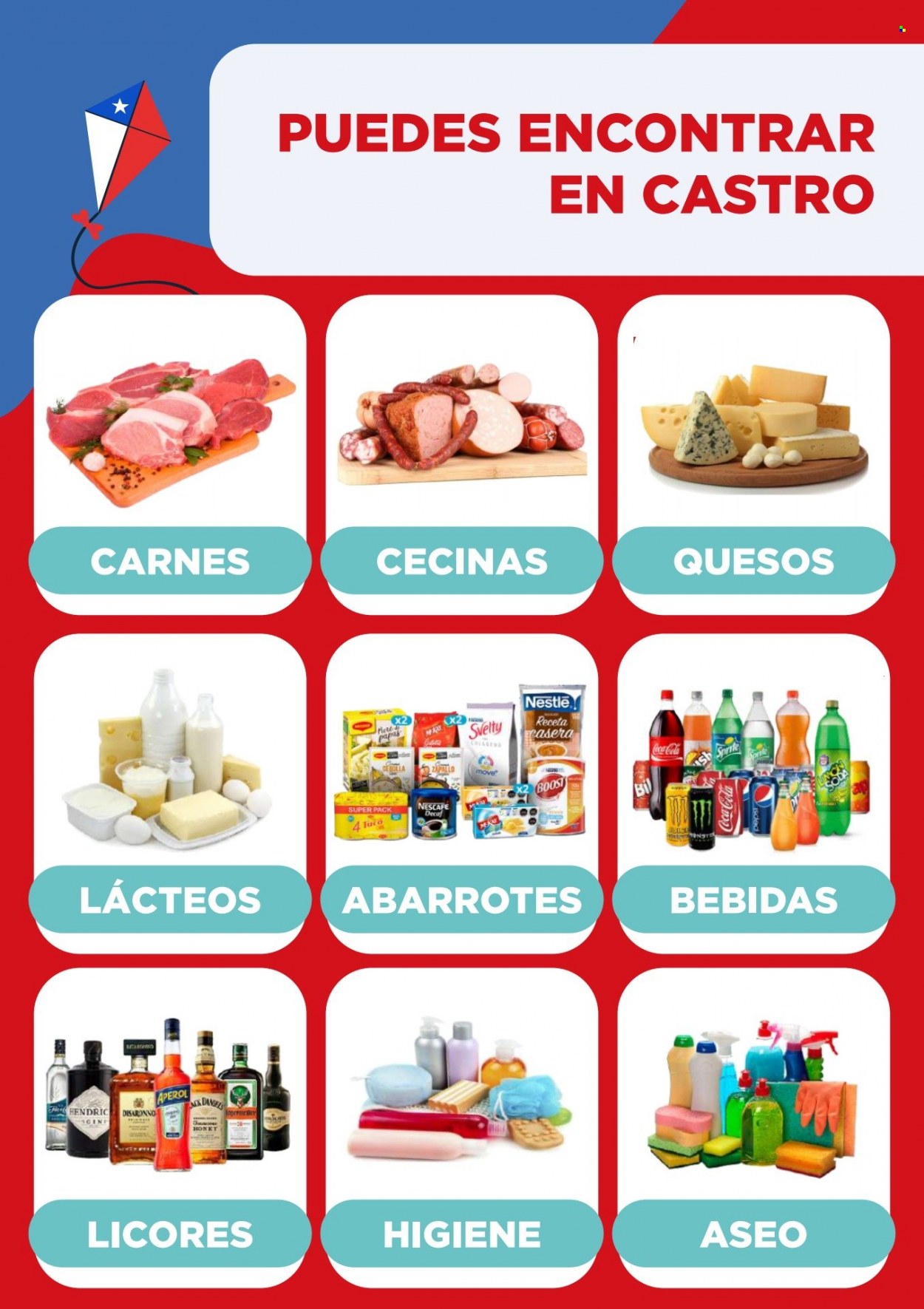 Catálogo Comercial Castro - 01.09.2023 - 30.09.2023 - Ventas - bebida, zapallo, queso, Nestlé, refresco, Coca-cola, Sprite, café, Nescafé, Aperol, licor. Página 2.