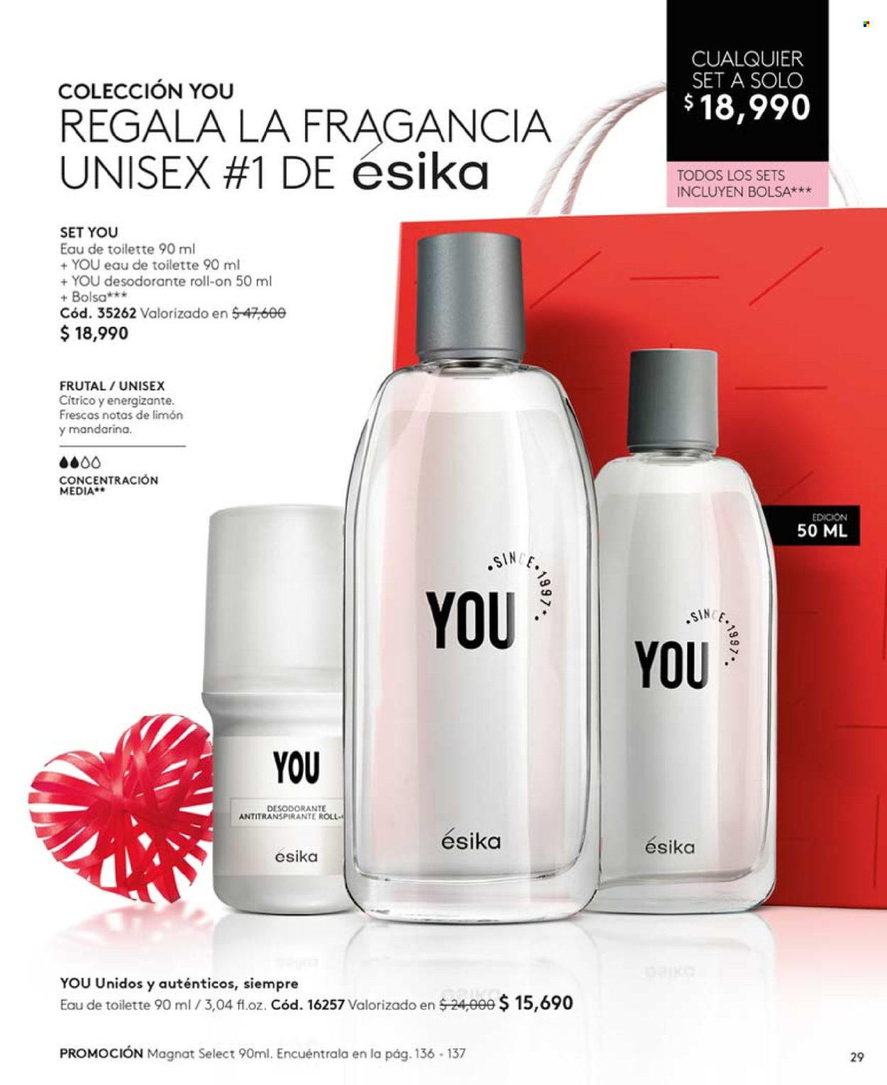 thumbnail - Catálogo Ésika - Ventas - desodorante de bola, eau de toilette, desodorante, antitranspirante. Página 29.