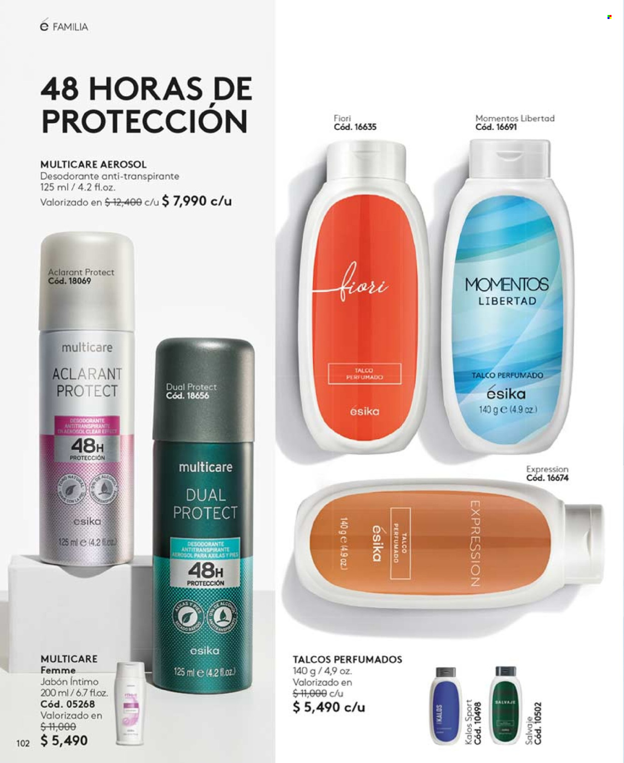 thumbnail - Catálogo Ésika - Ventas - jabón, jabón íntimo, desodorante, aerosol, antitranspirante. Página 106.