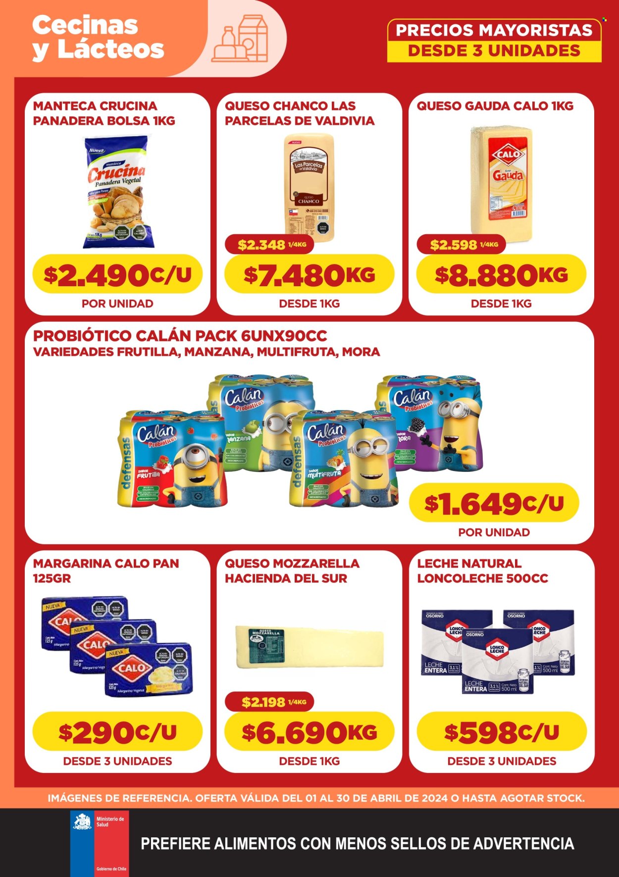 thumbnail - Catálogo Comercial Castro - 01.04.2024 - 30.04.2024 - Ventas - manzanas, queso, mozzarella, leche entera, margarina, manteca. Página 8.
