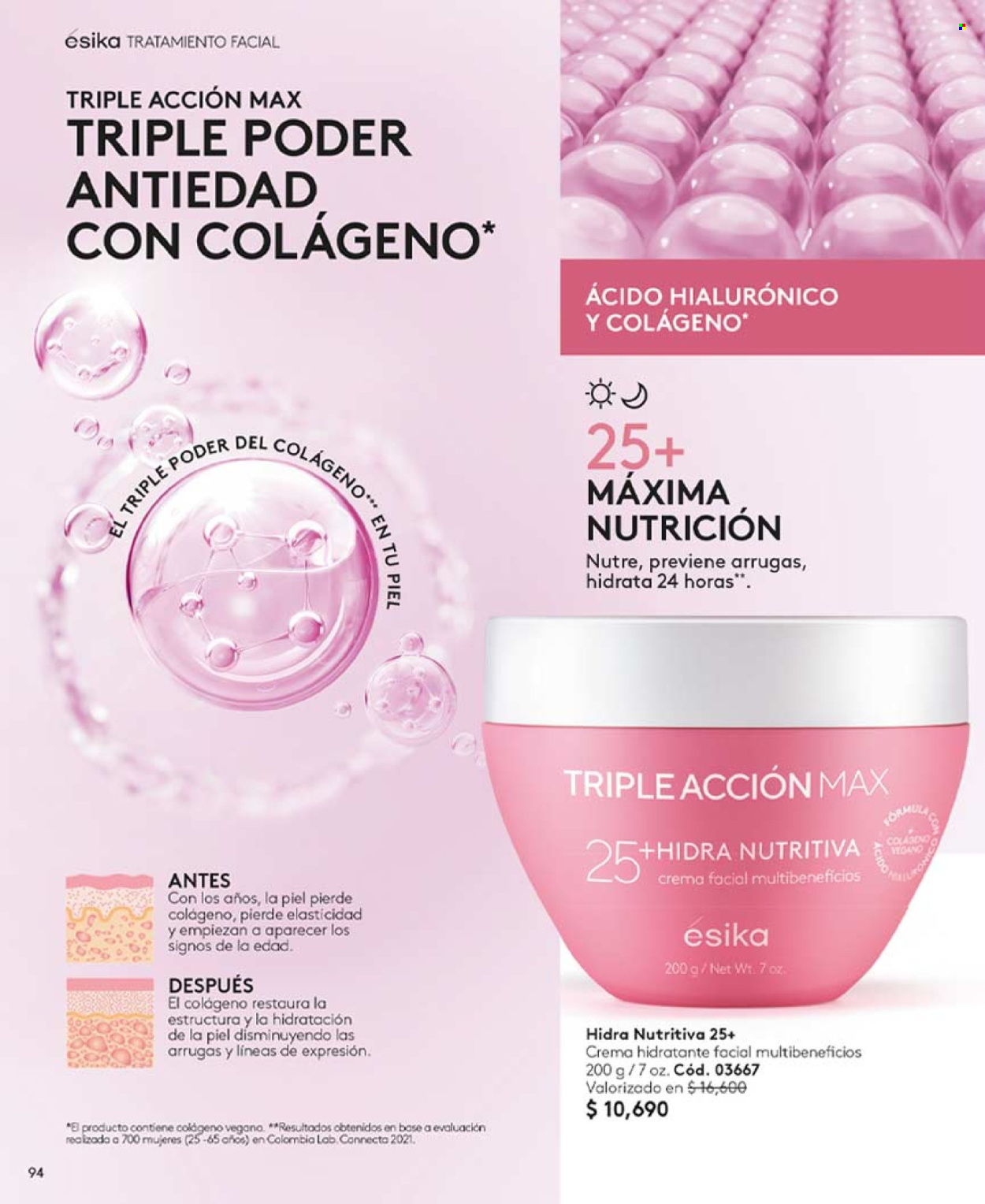 thumbnail - Catálogo Ésika - Ventas - crema, crema facial, crema hidratante. Página 94.
