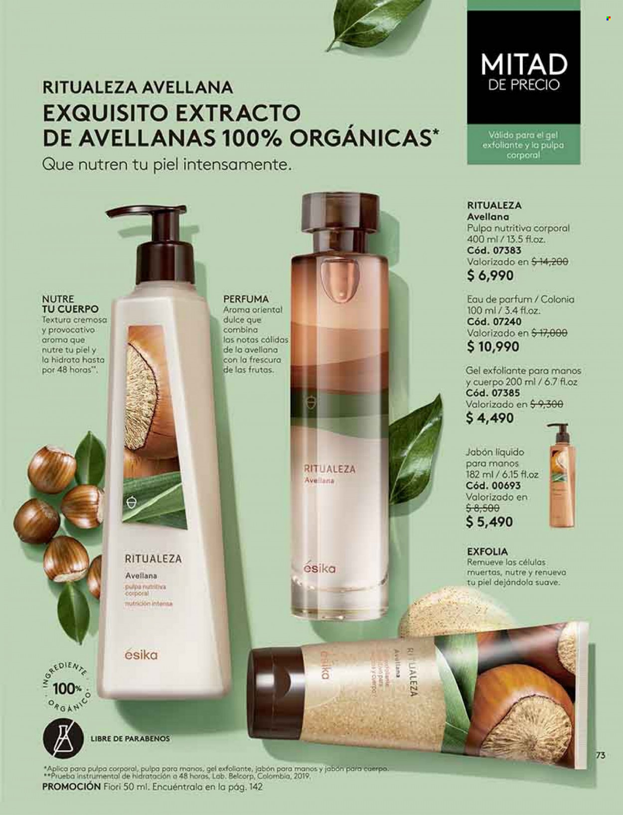 Catálogo Ésika - Ventas - jabón, jabón líquido, gel exfoliante, perfume. Página 73.