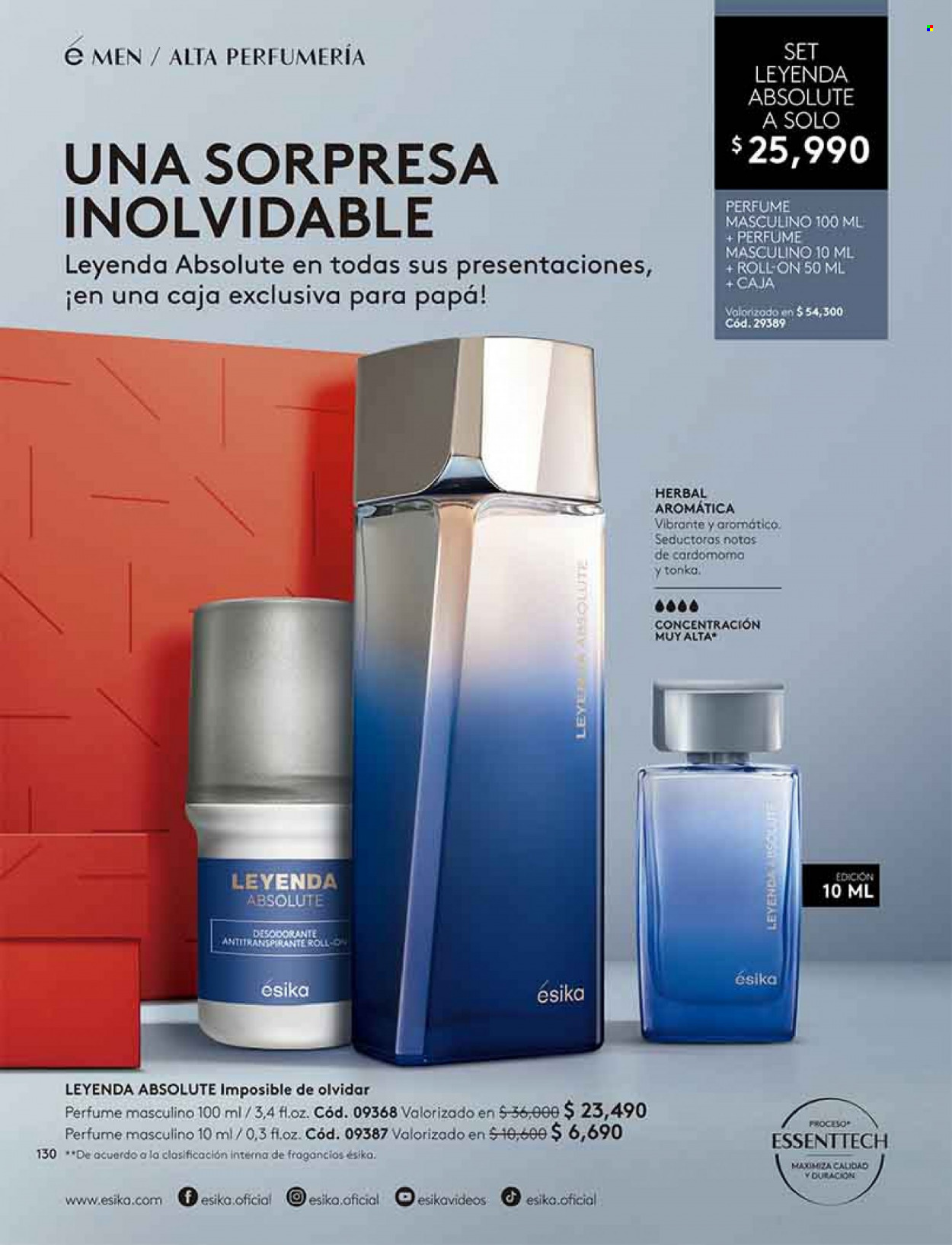 Catálogo Ésika - Ventas - roll on, perfume, desodorante, antitranspirante. Página 130.