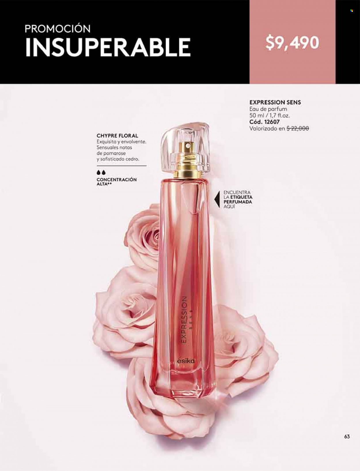 Catálogo Ésika - Ventas - perfume. Página 63.