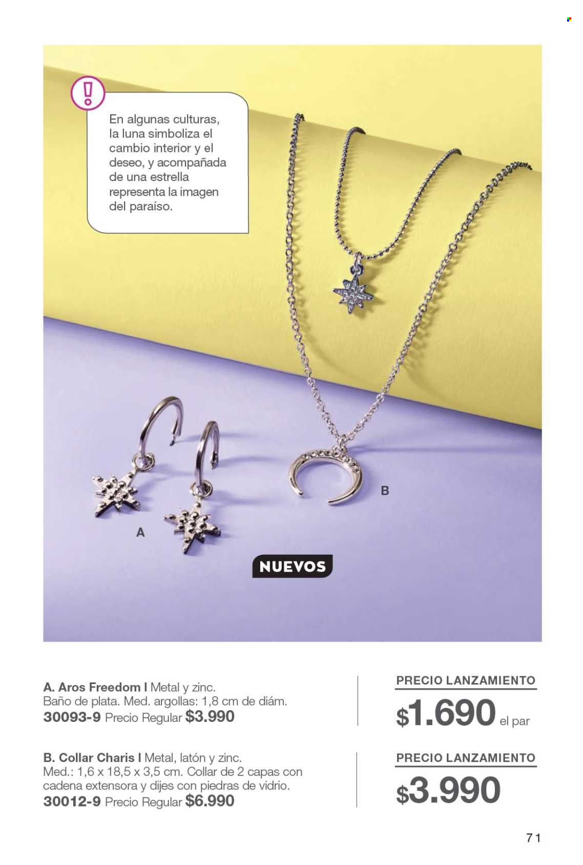 Catálogo Avon - Ventas - collar. Página 71.