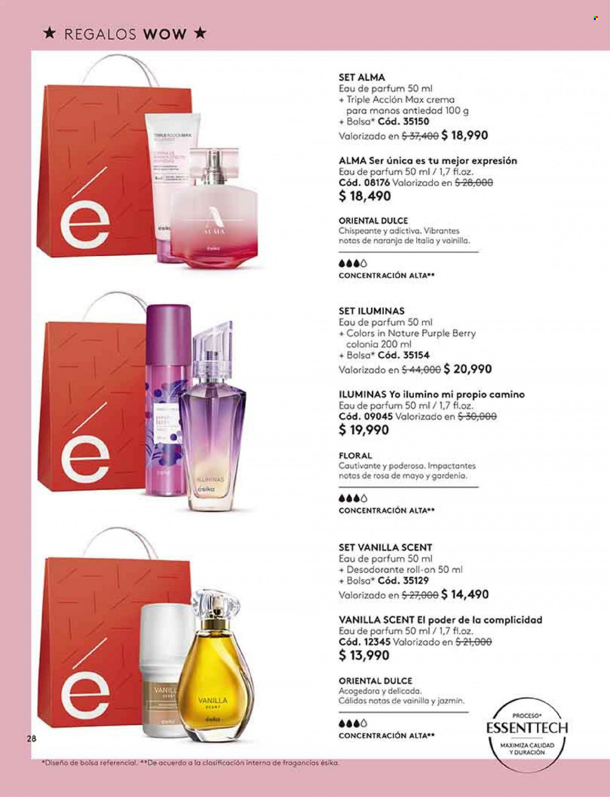 Catálogo Ésika - Ventas - desodorante de bola, perfume, crema de manos. Página 28.