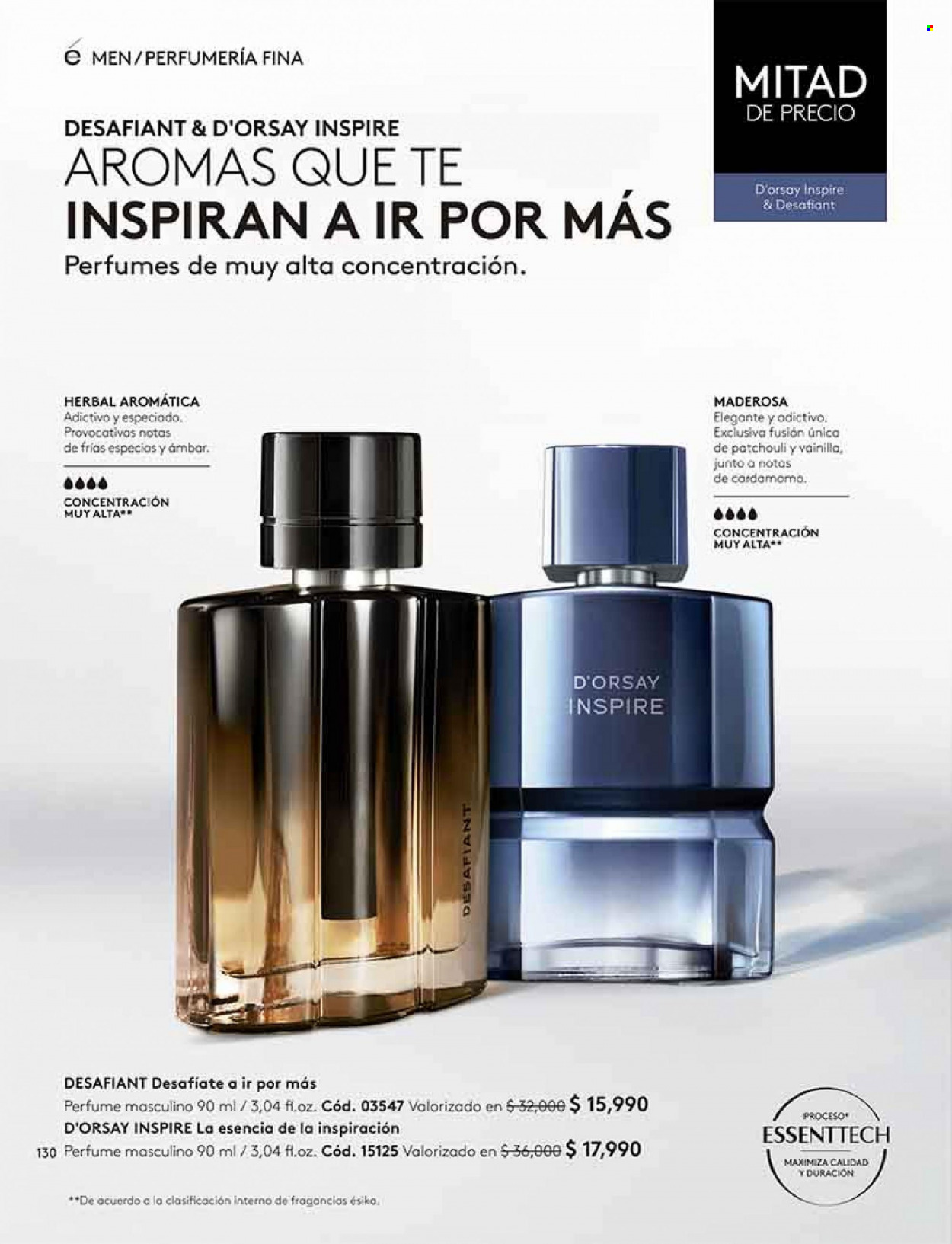 Catálogo Ésika - Ventas - perfume. Página 130.