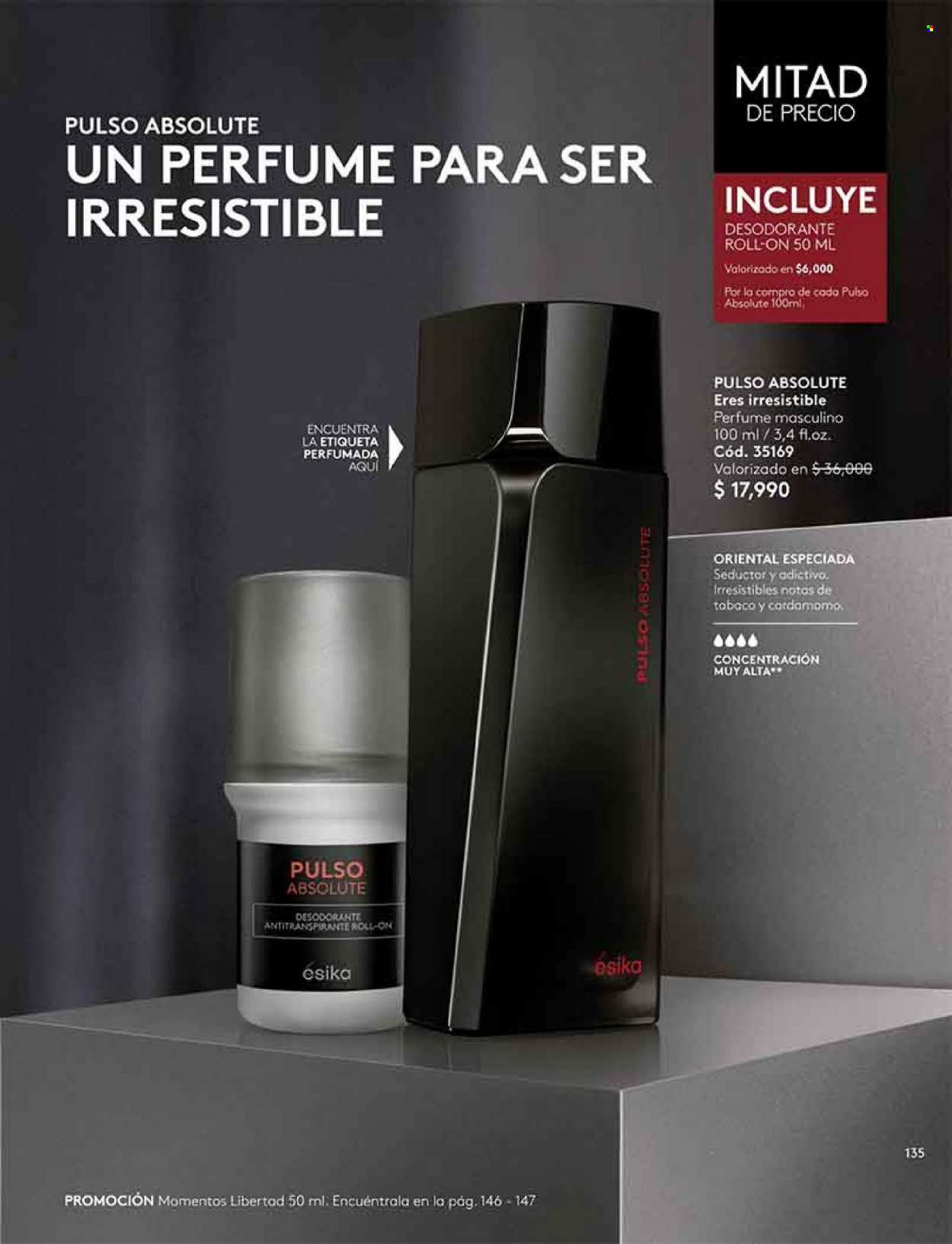 Catálogo Ésika - Ventas - desodorante de bola, desodorante, antitranspirante. Página 135.
