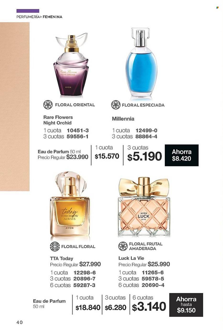 Catálogo Avon - Ventas - perfume. Página 40.