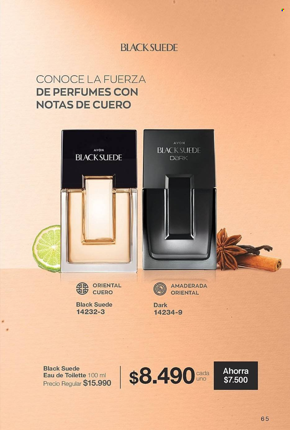 Catálogo Avon - Ventas - perfume, eau de toilette. Página 65.