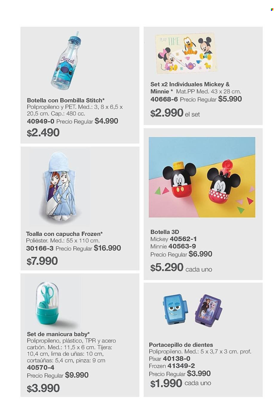 Catálogo Avon - Ventas - Frozen, Mickey Mouse, lima, lima de uñas, cortaúñas, Minnie. Página 98.