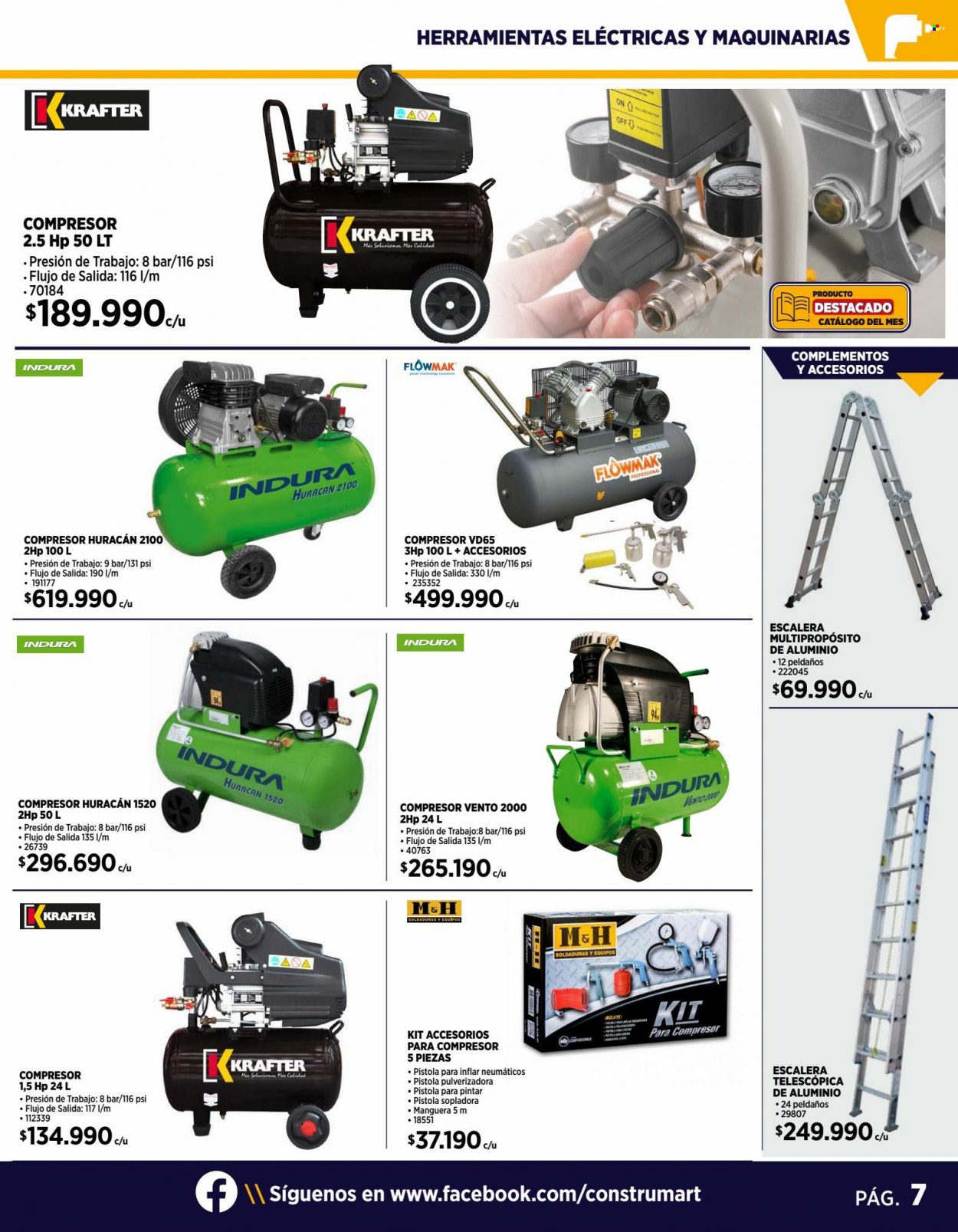 Catálogo Construmart - 06.03.2023 - 26.03.2023 - Ventas - escalera, manguera, pistola de pintura, herramientas eléctricas, set de herramientas, accesorios para compresor. Página 7.