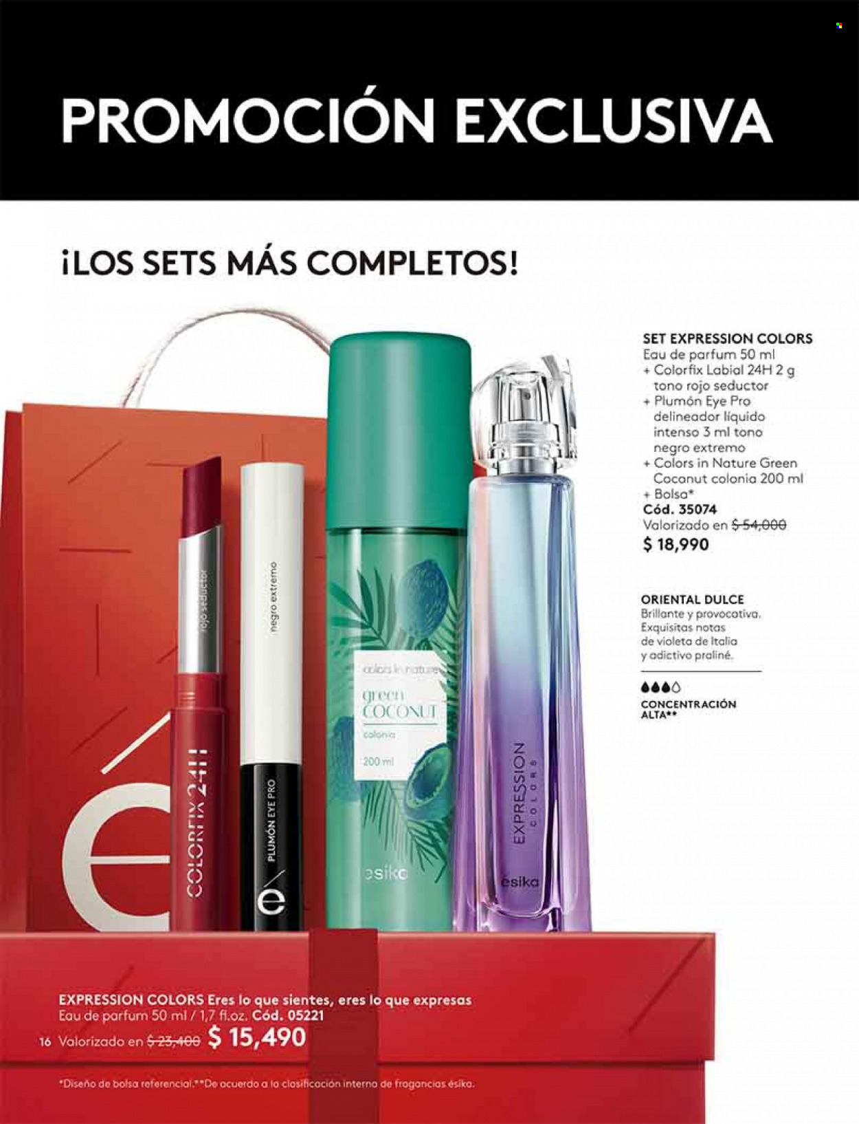 Catálogo Ésika - Ventas - delineador, labial, perfume. Página 16.